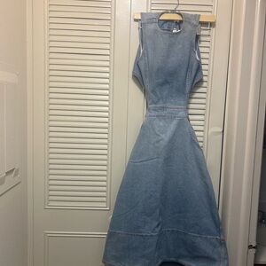 Current/Elliott Light Blue Denim Midi Dress